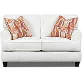 Spencer 61" Flared Arm Loveseat in Snow White Chenille Fabric